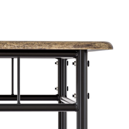 Artiss Dining Table and Chairs Set 5PCS Industrial Wooden Metal Desk Walnut - Cosy Abode