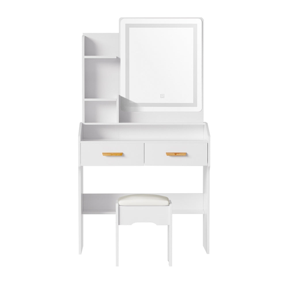 Artiss Dressing Table Set Stool Led White Doria - Cosy Abode