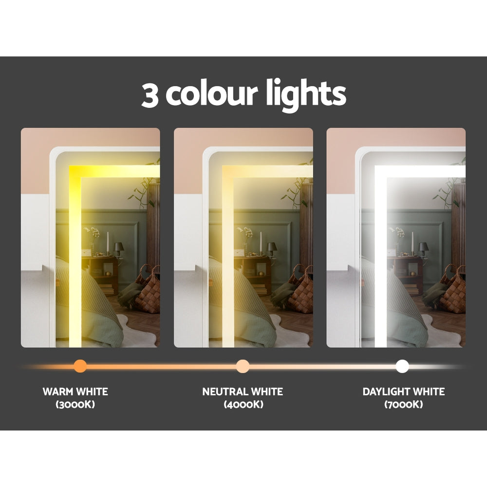 Artiss Dressing Table Set Stool Led White Doria - Cosy Abode