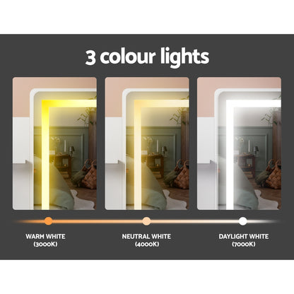 Artiss Dressing Table Set Stool Led White Doria - Cosy Abode