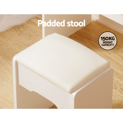 Artiss Dressing Table Set Stool Led White Doria - Cosy Abode