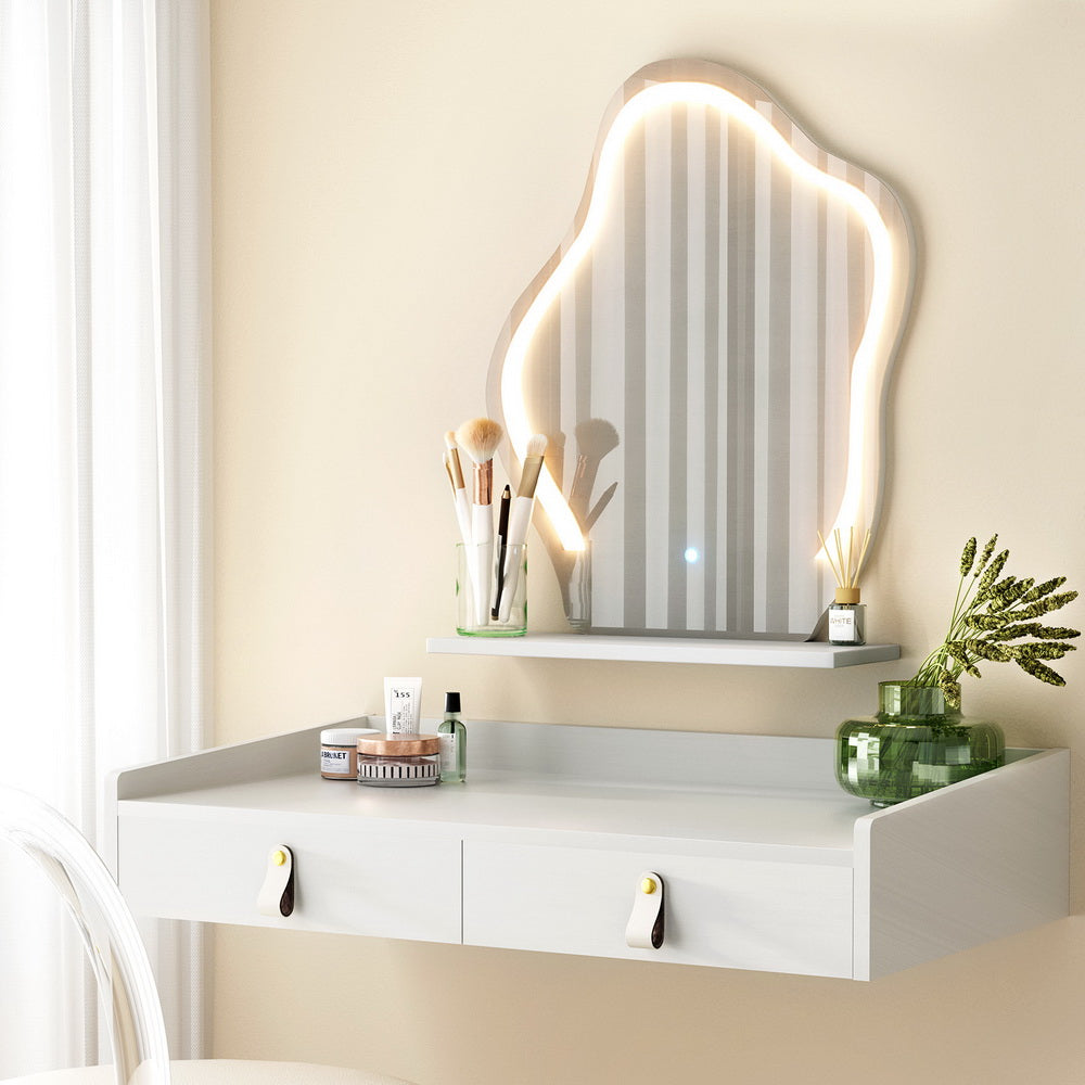 Artiss Dressing Table Floating LED White Daphne - Cosy Abode