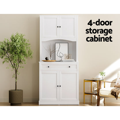Artiss Buffet Sideboard Cabinet Cupboard Pantry Storage Shelves Hutch White - Cosy Abode