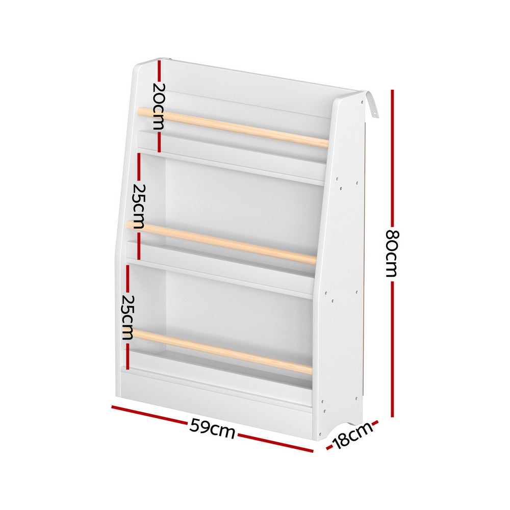 Keezi Kids Bookshelf 3 Tiers Storage Children Bookcase Organiser Display Shelf - Cosy Abode