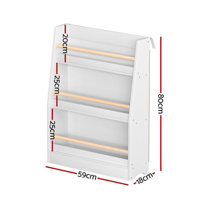 Keezi Kids Bookshelf 3 Tiers Storage Children Bookcase Organiser Display Shelf - Cosy Abode