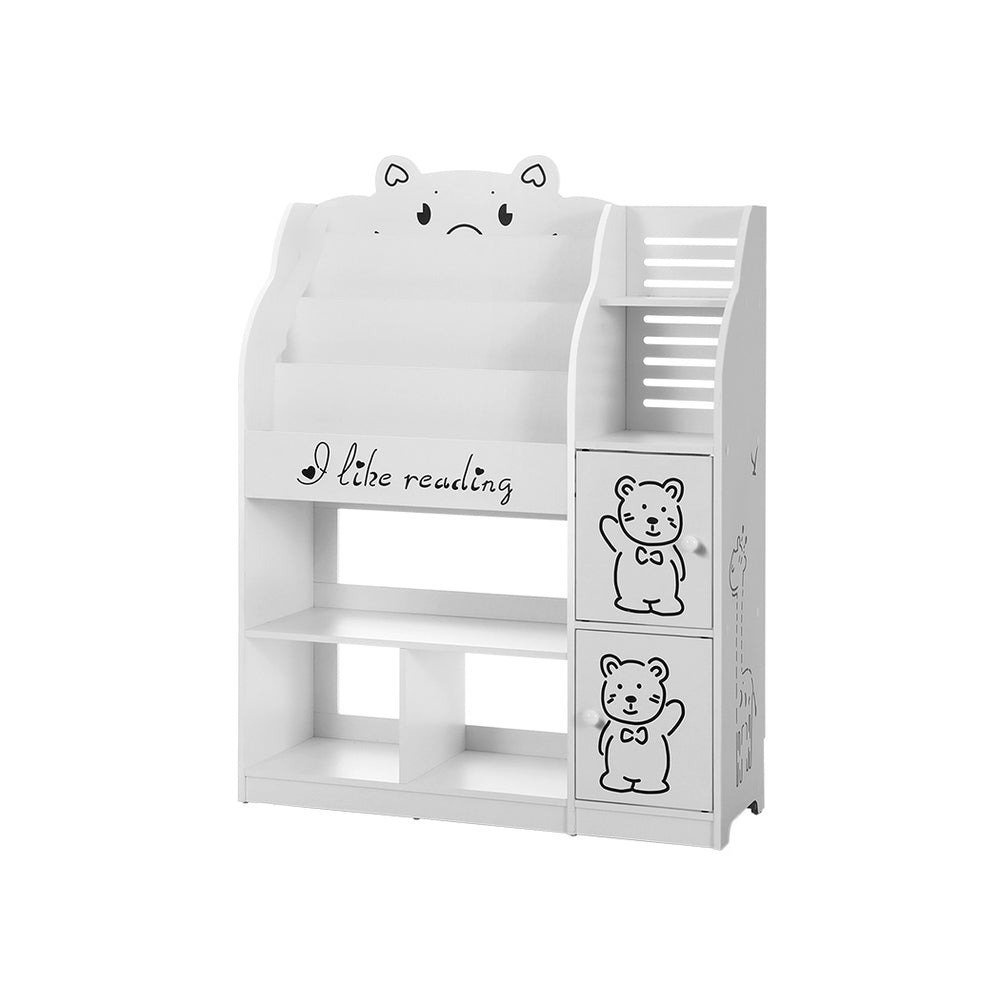 Keezi 4 Tiers Kids Bookshelf Storage Children Bookcase Toy Organiser Display - Cosy Abode