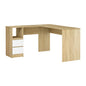 Artiss Computer Desk Drawer Cabinet L-Shape Oak 136CM - Cosy Abode