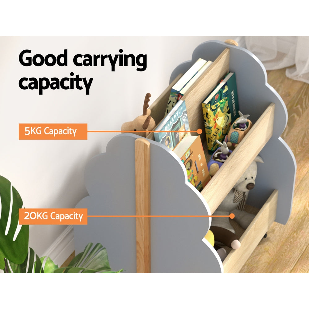 Keezi Kids Toy Box Bookshelf Storage Bookcase Organiser Display Shelf - Cosy Abode