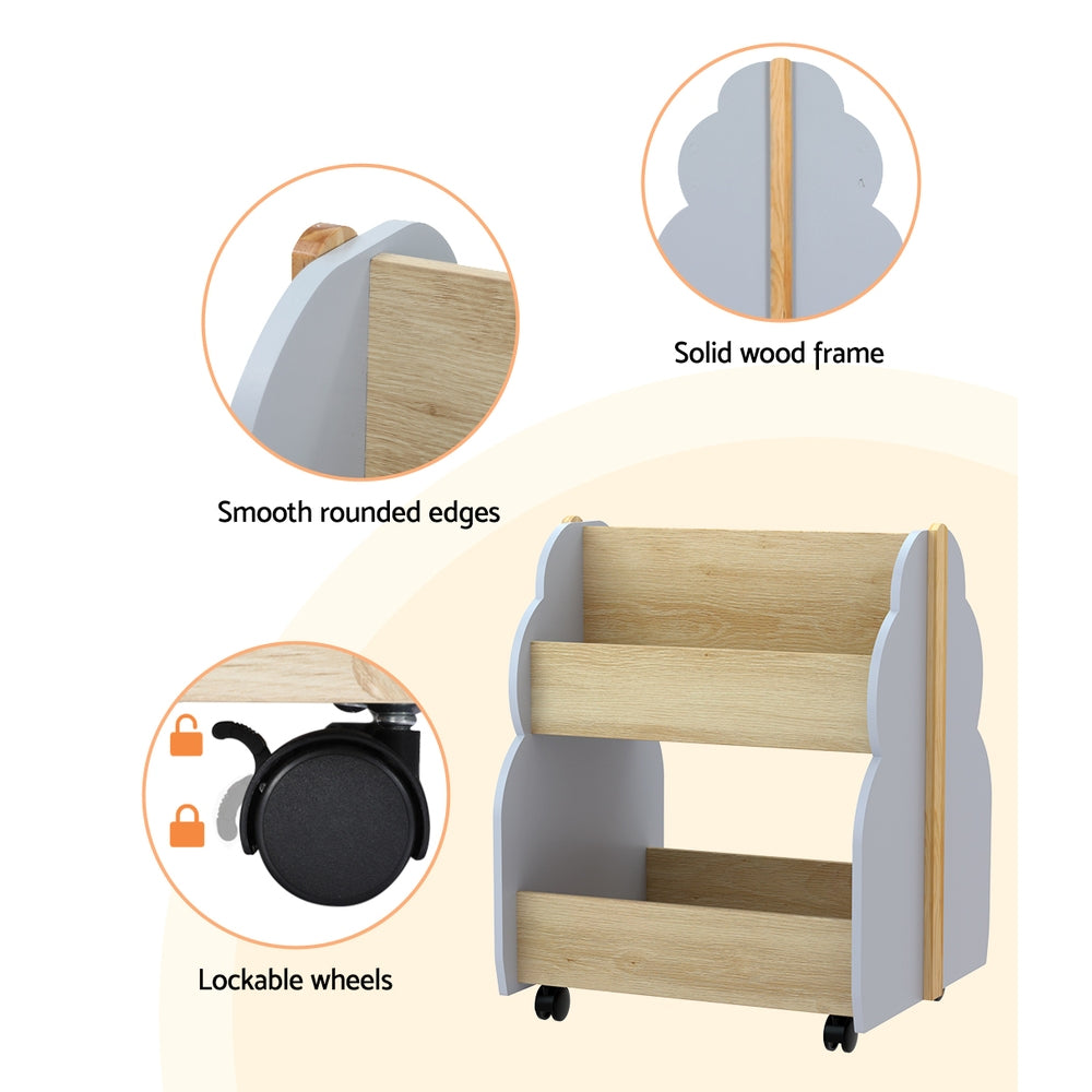 Keezi Kids Toy Box Bookshelf Storage Bookcase Organiser Display Shelf - Cosy Abode