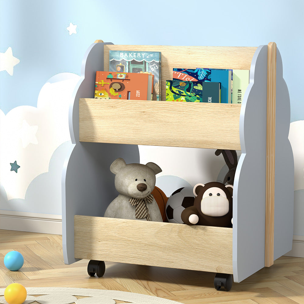 Keezi Kids Toy Box Bookshelf Storage Bookcase Organiser Display Shelf - Cosy Abode