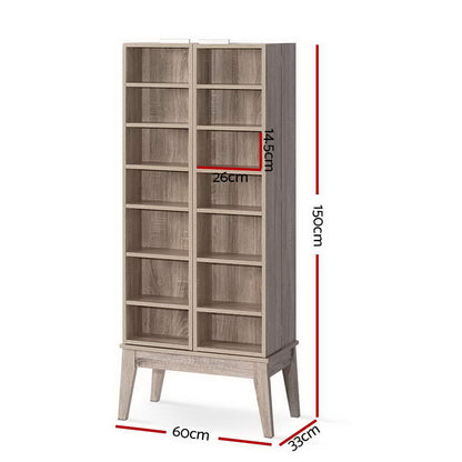 Artiss Bookshelf CD Storage Rack - BERG Oak - Cosy Abode