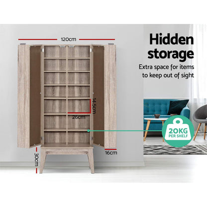Artiss Bookshelf CD Storage Rack - BERG Oak - Cosy Abode
