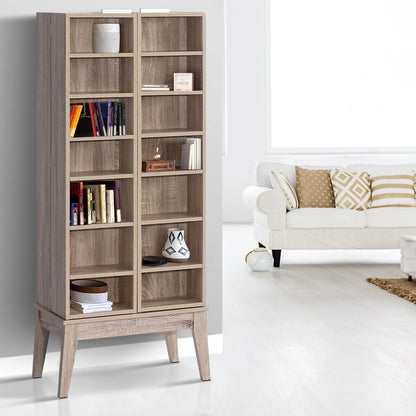 Artiss Bookshelf CD Storage Rack - BERG Oak - Cosy Abode