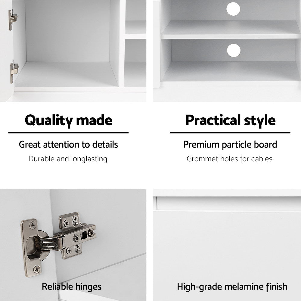 Artiss TV Cabinet Entertainment Unit 120cm White Anita - Cosy Abode