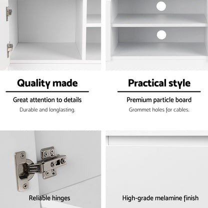 Artiss TV Cabinet Entertainment Unit 120cm White Anita - Cosy Abode