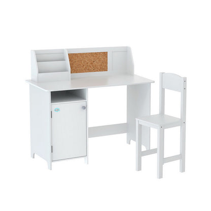 Keezi Kids Table and Chair Set Children Study Play Toys Desk w/ Cabinet Storage - Cosy Abode