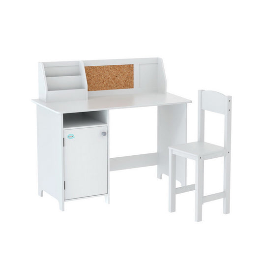 Keezi Kids Table and Chair Set Children Study Play Toys Desk w/ Cabinet Storage - Cosy Abode