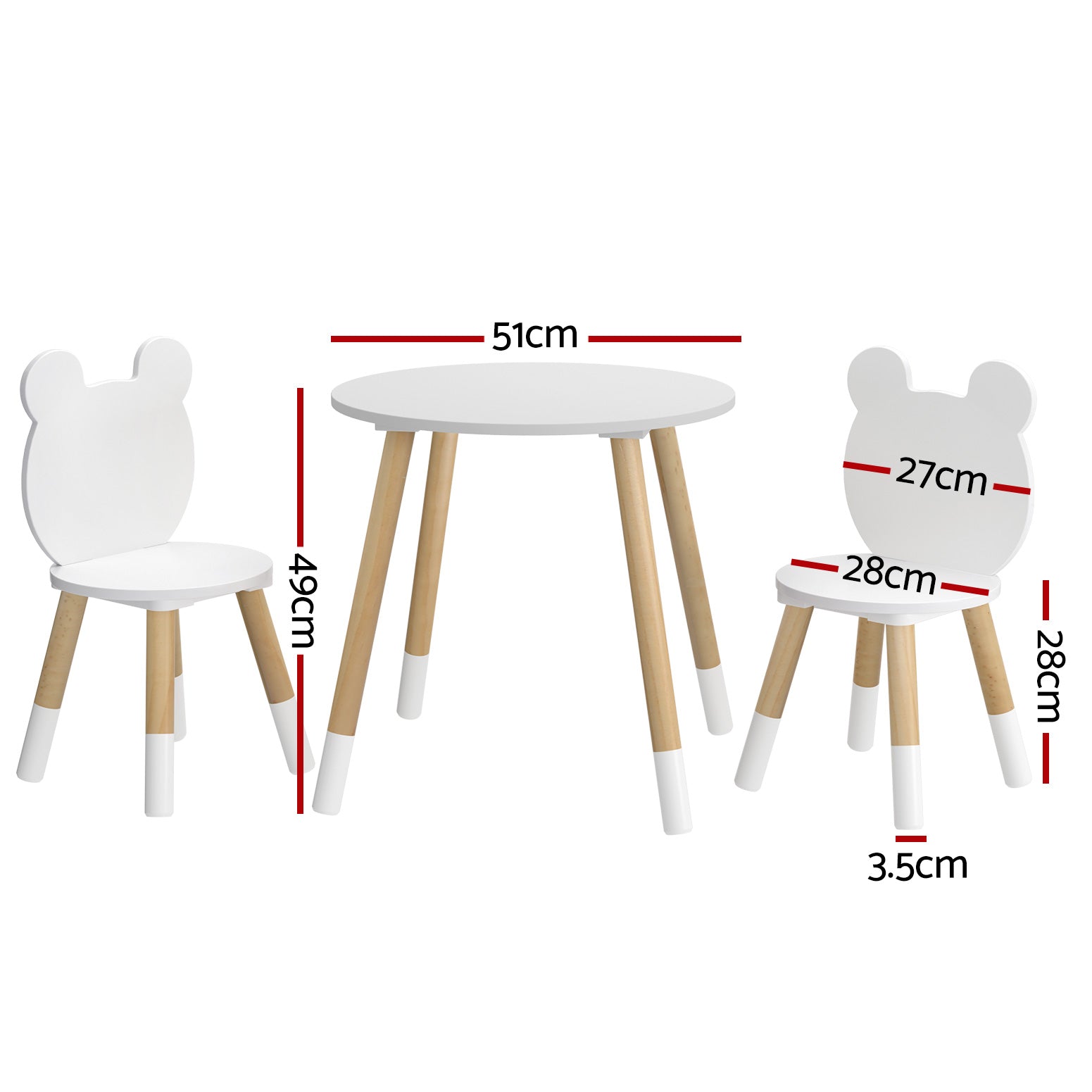 Keezi 3 Piece Kids Table and Chairs Set Activity Playing Study Children Desk - Cosy Abode