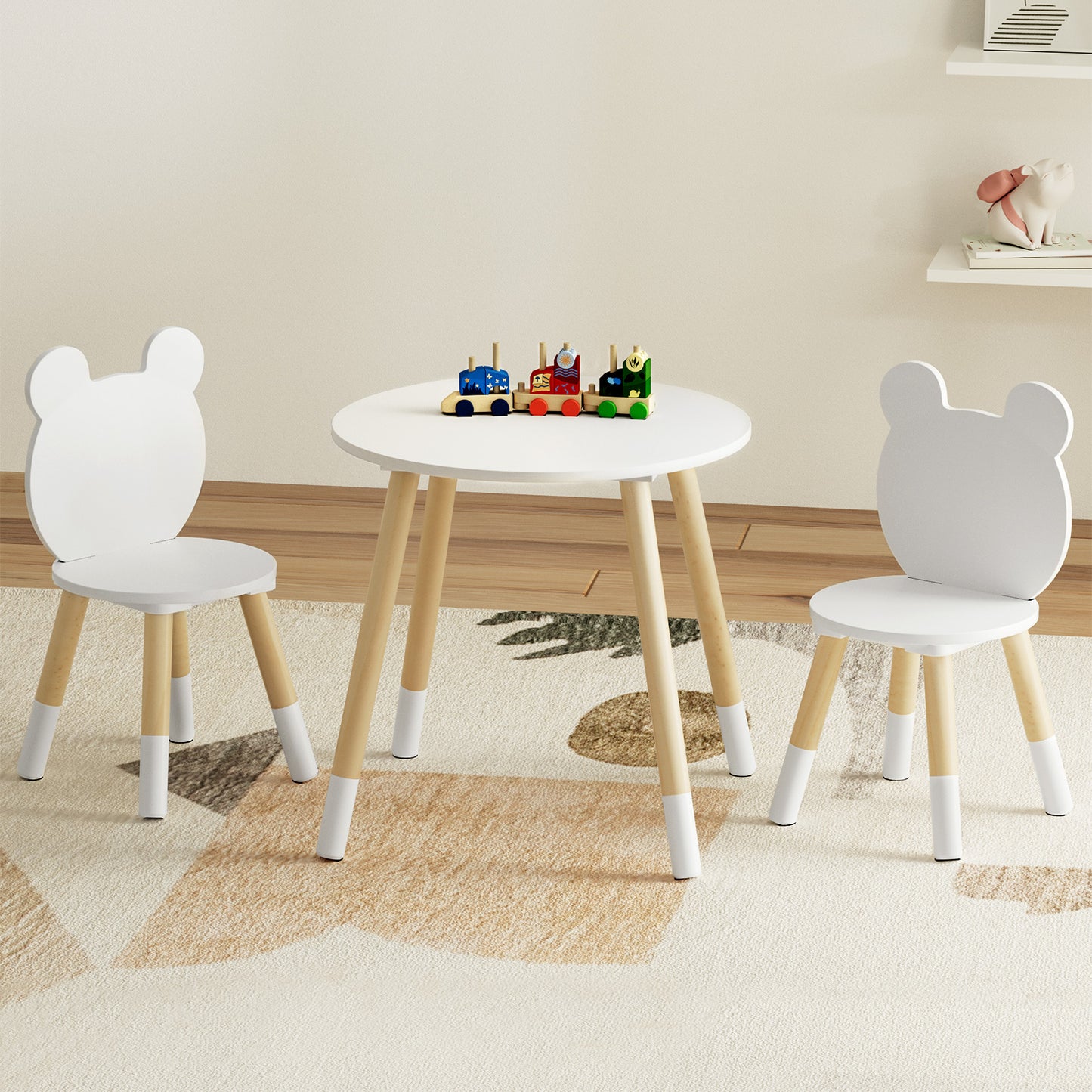 Keezi 3 Piece Kids Table and Chairs Set Activity Playing Study Children Desk - Cosy Abode