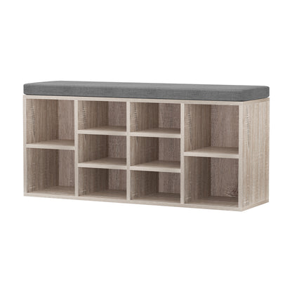 Artiss Shoe Cabinet Rack Shoe Bench Fabric Seat Pine BOA - Cosy Abode