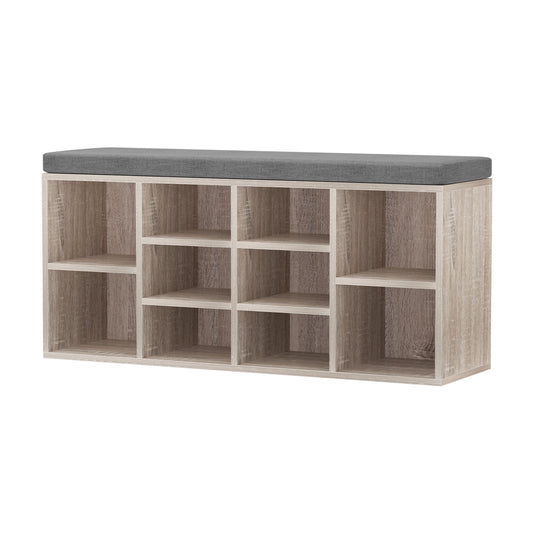 Artiss Shoe Cabinet Rack Shoe Bench Fabric Seat Pine BOA - Cosy Abode