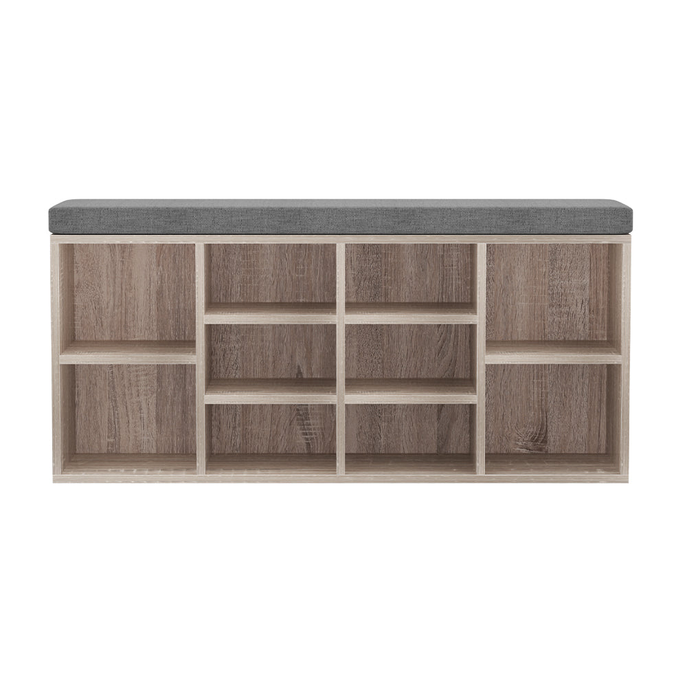 Artiss Shoe Cabinet Rack Shoe Bench Fabric Seat Pine BOA - Cosy Abode