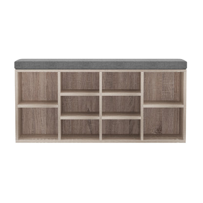 Artiss Shoe Cabinet Rack Shoe Bench Fabric Seat Pine BOA - Cosy Abode