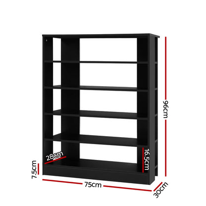 Artiss Shoe Rack 30 Pairs 6-Tier Shelf Black - Cosy Abode