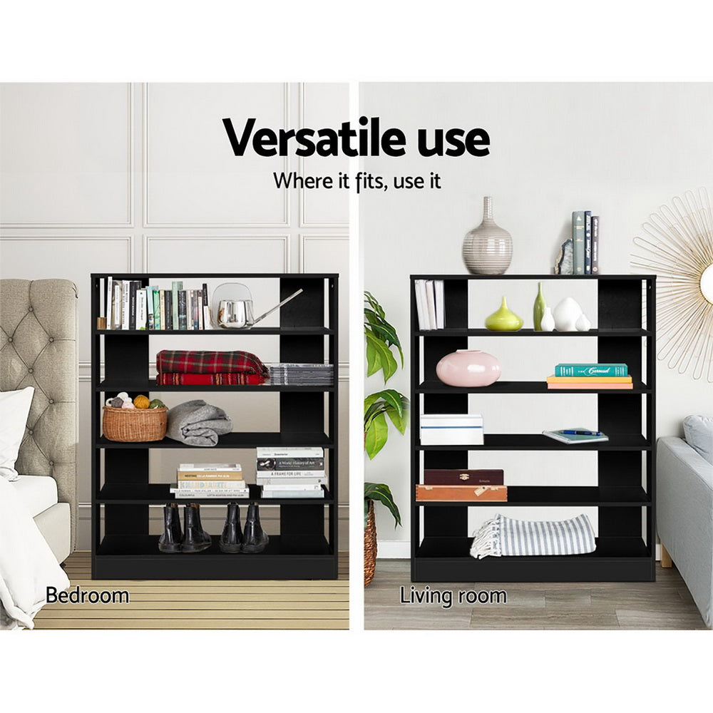 Artiss Shoe Rack 30 Pairs 6-Tier Shelf Black - Cosy Abode