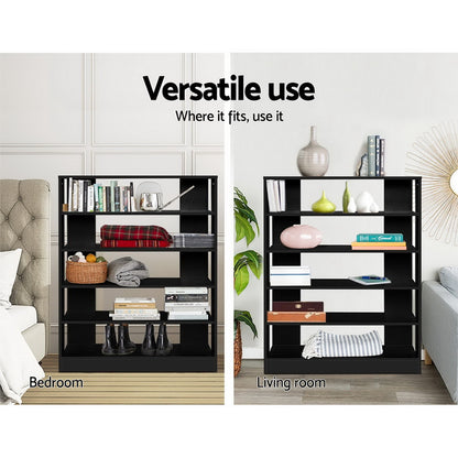 Artiss Shoe Rack 30 Pairs 6-Tier Shelf Black - Cosy Abode