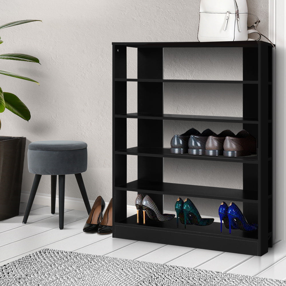 Artiss Shoe Rack 30 Pairs 6-Tier Shelf Black - Cosy Abode