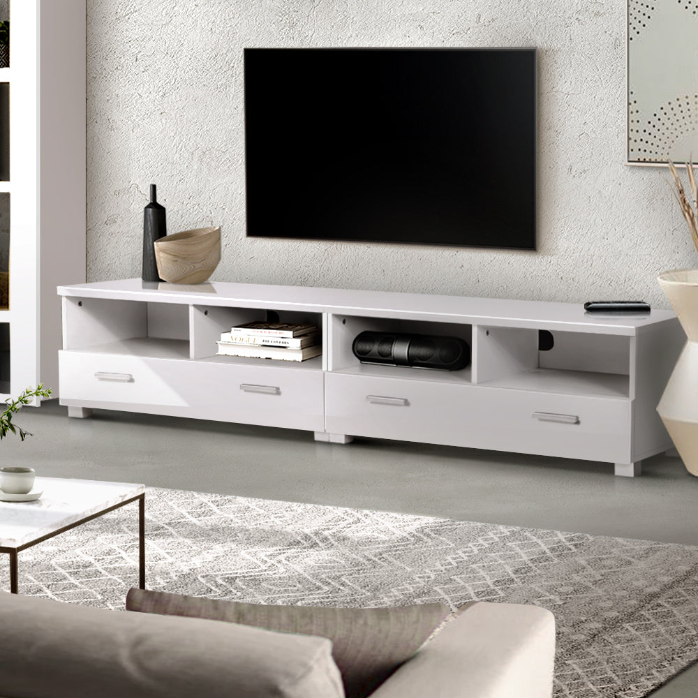 Artiss TV Cabinet Entertainment Unit 180cm White Eddie - Cosy Abode