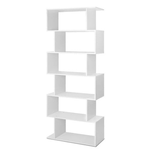 Artiss Bookshelf 6 Tiers - RIVA White - Cosy Abode