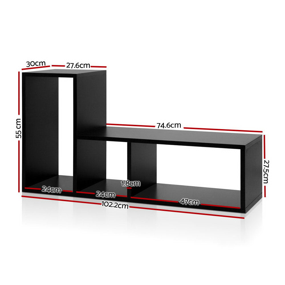 Artiss Bookshelf L Shape DIY - Black - Cosy Abode