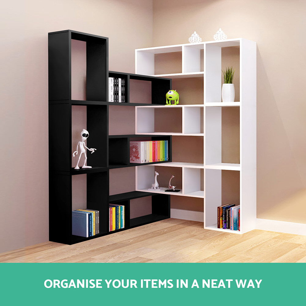 Artiss Bookshelf L Shape DIY - Black - Cosy Abode
