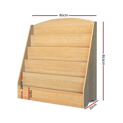 Keezi 5 Tiers Kids Bookshelf Magazine Shelf Organiser Bookcase Display Rack - Cosy Abode