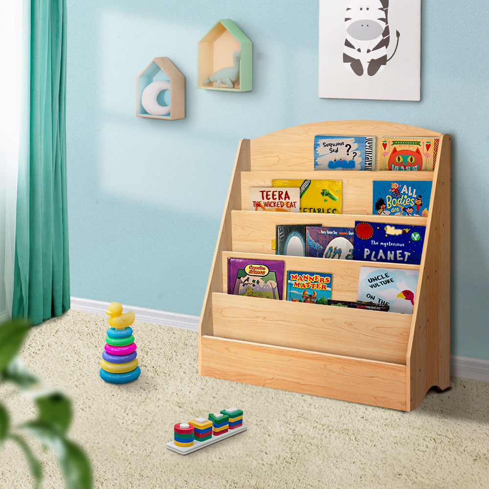 Keezi 5 Tiers Kids Bookshelf Magazine Shelf Organiser Bookcase Display Rack - Cosy Abode