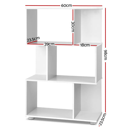 Artiss Bookshelf 3 Tiers - NINA White - Cosy Abode
