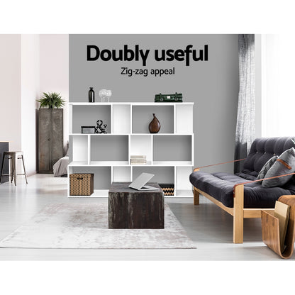Artiss Bookshelf 3 Tiers - NINA White - Cosy Abode
