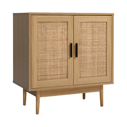 Artiss Rattan Buffet Sideboard 2 Doors - BRIONY Oak - Cosy Abode