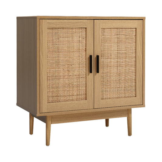 Artiss Rattan Buffet Sideboard 2 Doors - BRIONY Oak - Cosy Abode