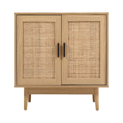 Artiss Rattan Buffet Sideboard 2 Doors - BRIONY Oak - Cosy Abode