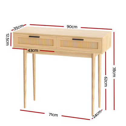 Artiss Console Table 2 Rattan Drawers - Cosy Abode