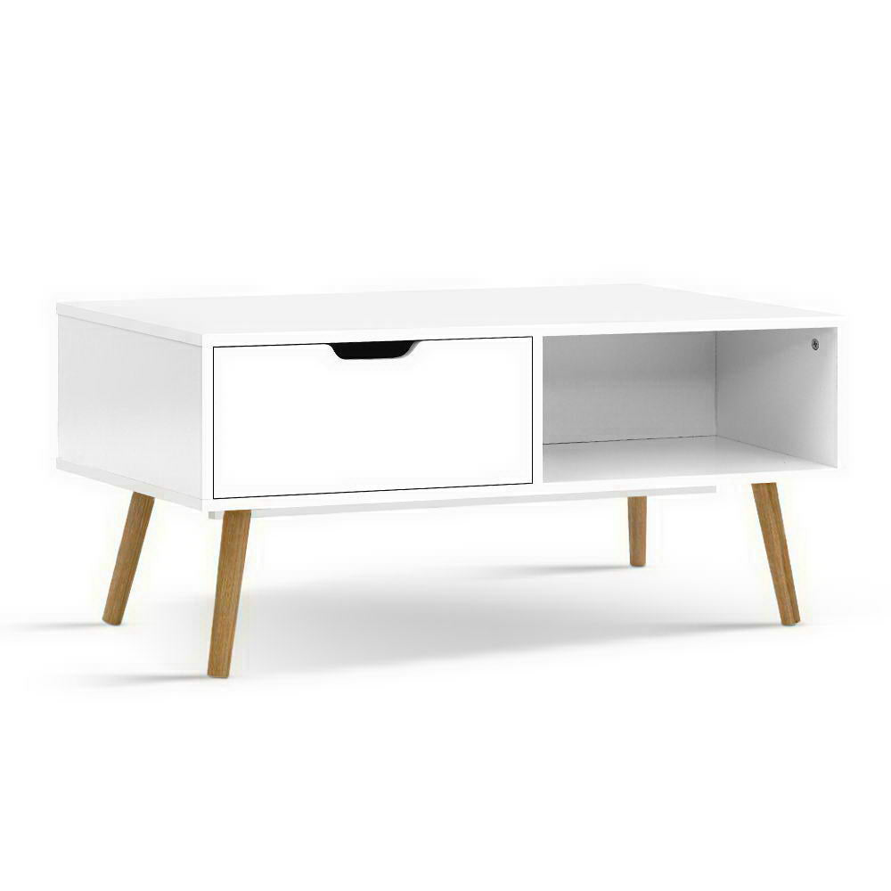 Artiss Coffee Table Storage Drawer White Larin - Cosy Abode