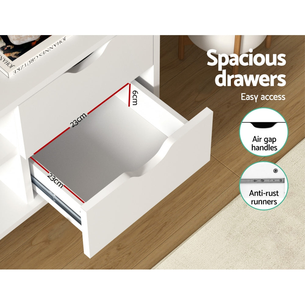 Artiss TV Cabinet Entertainment Unit 120cm White Larin - Cosy Abode