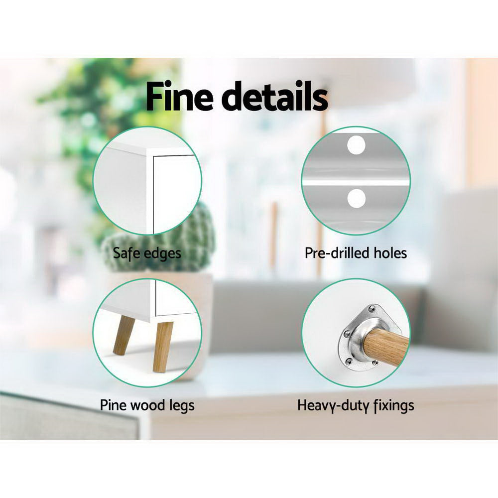 Artiss TV Cabinet Entertainment Unit 120cm White Larin - Cosy Abode