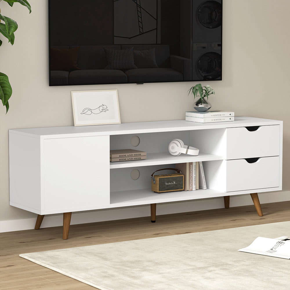Artiss TV Cabinet Entertainment Unit 120cm White Larin - Cosy Abode