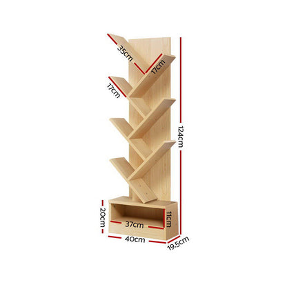 Artiss Tree Bookshelf 7 Tiers - ECHO Oak - Cosy Abode