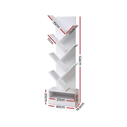 Artiss Tree Bookshelf 7 Tiers - ECHO White - Cosy Abode