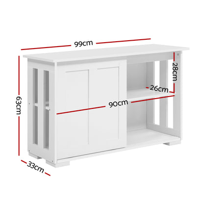 Artiss Buffet Sideboard Sliding Doors - SERA White - Cosy Abode